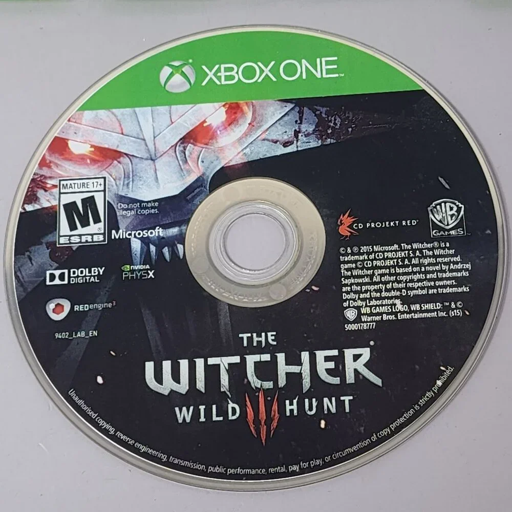 The Witcher 3: Wild Hunt Xbox One Game With Manual & Soundtrack‎ Untested